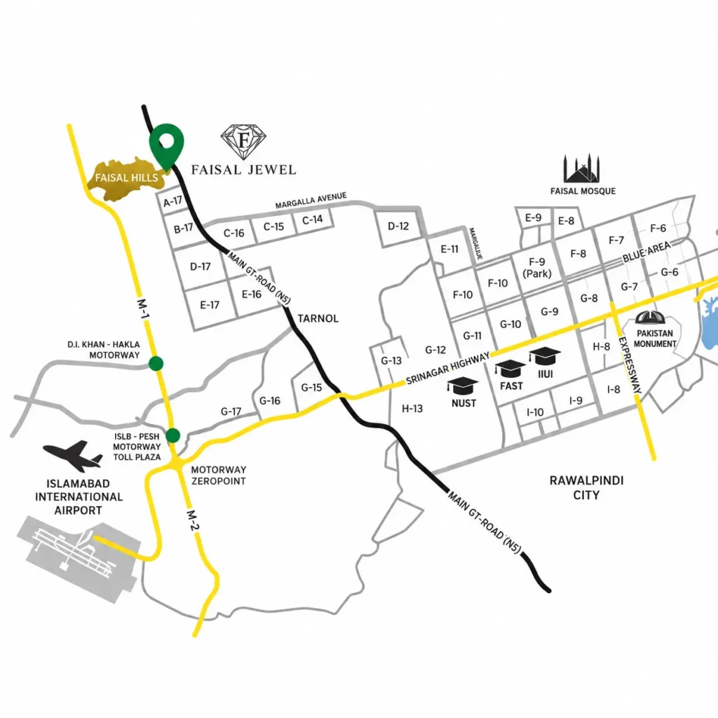 FAISAL HILLS LOCATION MAP