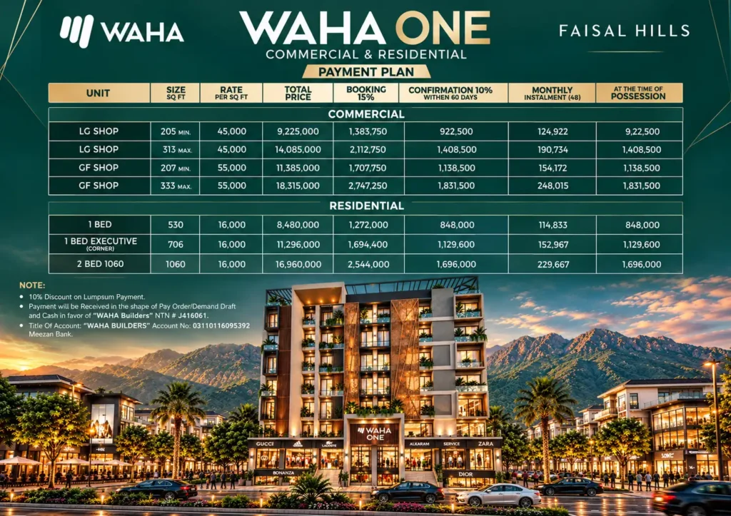 Waha One Payment Plan