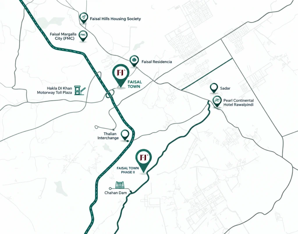FAISAL TOWN PHASE 1 LOCATION